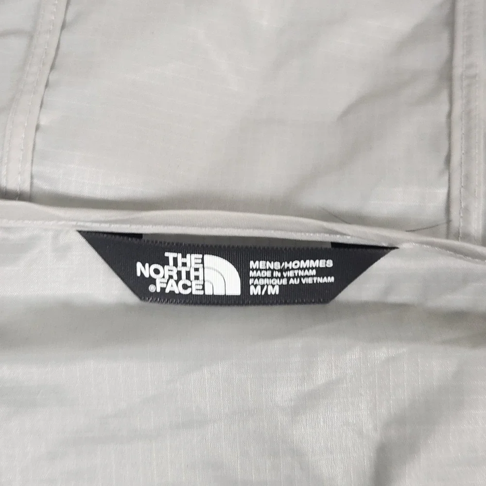 North Face Windbreaker Mens Medium Gray Light Packable Fullzip Hooded Ripstop